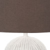 Ananya White Paper Mache and metal Textured Dome Table Lamp
