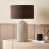 Ananya White Paper Mache and metal Textured Dome Table Lamp