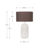 Ananya White Paper Mache and metal Textured Dome Table Lamp
