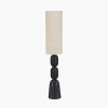 Sahana Black Ribbed Slim Wood Table Lamp
