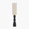 Sahana Black Ribbed Slim Wood Table Lamp