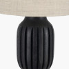 Sahana Black Ribbed Slim Wood Table Lamp