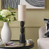 Sahana Black Ribbed Slim Wood Table Lamp