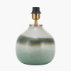 Juno Sage and Mist Ombre Glass Table Lamp with Edward 30cm Pistachio Green Linen Cylinder Lampshade