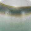 Juno Sage and Mist Ombre Glass Table Lamp with Edward 30cm Pistachio Green Linen Cylinder Lampshade