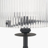 Clara Ribbed Glass Black Metal Round Table Lamp