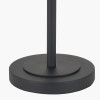 Clara Ribbed Glass Black Metal Round Table Lamp