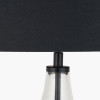 Rowen Clear Bottle Shaped Glass and Black Metal Table Lamp