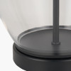 Rowen Clear Bottle Shaped Glass and Black Metal Table Lamp