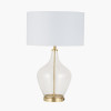 Rowen Clear Bottle Shaped Glass and Champagne Metal Table Lamp