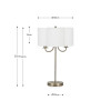 Seraphine Matt Antique Brass Metal and White Cotton Mix Scallop Shaded Table Lamp