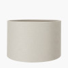 Everett Ribbed Metal Stick Table Lamp Base with Lino 35cm Grey Self Lined Linen Cylinder Lampshade