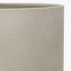Everett Ribbed Metal Stick Table Lamp Base with Lino 35cm Grey Self Lined Linen Cylinder Lampshade