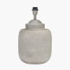 Raj Stone Grey Hammered Metal Urn Shaped Lamp Base  with Edward 40cm Natural Linen Cylinder Lampshade