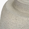 Raj Stone Grey Hammered Metal Urn Shaped Lamp Base  with Edward 40cm Natural Linen Cylinder Lampshade