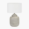 Raj Stone Grey Hammered Metal Urn Shaped Lamp Base