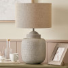 Raj Stone Grey Hammered Metal Urn Shaped Lamp Base