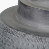 Raj Charcoal Grey Hammered Metal Urn Shaped Lamp Base  with Lino 40cm White Self Lined Linen Cylinder Lampshade