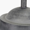 Raj Charcoal Grey Hammered Metal Urn Shaped Lamp Base  with Lino 40cm White Self Lined Linen Cylinder Lampshade