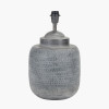 Raj Charcoal Grey Hammered Metal Urn Shaped Lamp Base