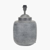 Raj Charcoal Grey Hammered Metal Urn Shaped Lamp Base