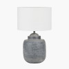 Raj Charcoal Grey Hammered Metal Urn Shaped Lamp Base
