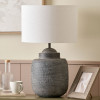 Raj Charcoal Grey Hammered Metal Urn Shaped Lamp Base