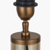 Palmo Smoke Lustre Glass Bottle Table Lamp Base with Edward 35cm Natural Linen Cylinder Lampshade