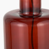Palmo Amber Glass Bottle Table Lamp Base with Lino 35cm White Self Lined Linen Cylinder Lampshade