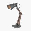 Lincoln Wood and Grey Metal Table Task Lamp
