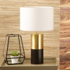 Etosha Dark Wood and Gold Metal Table Lamp