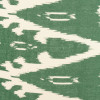 Langston Nickel Metal Column Table Lamp Base with Lars 40cm Racing Green Ikat Patterned Cylinder Lampshade