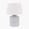 Grey and Blue Detail Ceramic Table Lamp