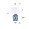 Schoal Blue and White Fish Detail Ceramic Table Lamp