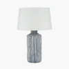 Bude Blue and White Stripe Stoneware Table Lamp