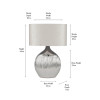 Gemini Silver Etched Ceramic Table Lamp