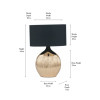 Gemini Gold Etched Ceramic Table Lamp