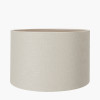 Captiva Grey Wash Mango Wood Table Lamp Base with Lino 35cm Grey Self Lined Linen Cylinder Lampshade