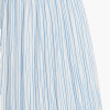 Captiva Antique Black Mango Wood Table Lamp Base with Thiago 35cm Ocean Blue Stripe Mushroom Pleat Tapered Lampshade