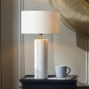 Venetia White Marble and Gold Metal Tall Table Lamp
