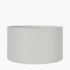Vulcan Textured Volcanic Effect Grey Stoneware Table Lamp Base with Harry 35cm Ivory Cotton Mix Cylinder Lampshade