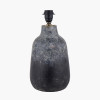 Vulcan Textured Volcanic Effect Grey Stoneware Table Lamp Base with Coast 40cm Cream Calico Tapered Lampshade