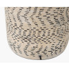 Atouk Textured Natural and Black Stoneware Table Lamp Base with Henry 35cm White Handloom Cylinder Lampshade