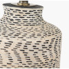 Atouk Textured Natural and Black Stoneware Table Lamp Base with Henry 35cm White Handloom Cylinder Lampshade