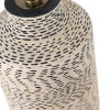 Atouk Textured Natural and Black Stoneware Table Lamp with Henry 35cm Taupe Handloom Cylinder Shade