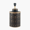 Chrysler Black Art Deco Hand Painted Table Lamp Base with Adelaide 40cm Taupe Tapered Cotton Mix Lampshade