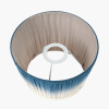 Manaia White Wash Textured Wood Table Lamp Base with Scallop 35cm Blue Ombre Soft Pleated Tapered Lampshade