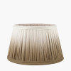 Manaia White Wash Textured Wood Table Lamp Base with Scallop 35cm Taupe Ombre Soft Pleated Tapered Lampshade