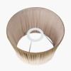 Manaia White Wash Textured Wood Table Lamp Base with Scallop 35cm Taupe Ombre Soft Pleated Tapered Lampshade