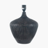 Manaia Antique Black Textured Wood Table Lamp Base with Scallop 35cm Blue Ombre Soft Pleated Tapered Lampshade